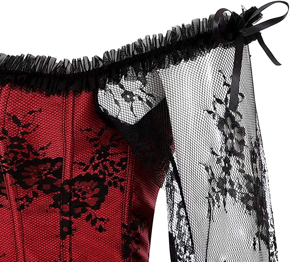 Corsets for Women Overbust Bustier Top Gothic Punk Sexy Shoulder Straps plus Size Apparel & Accessories > Clothing > Underwear & Socks > Lingerie SHYMMUO