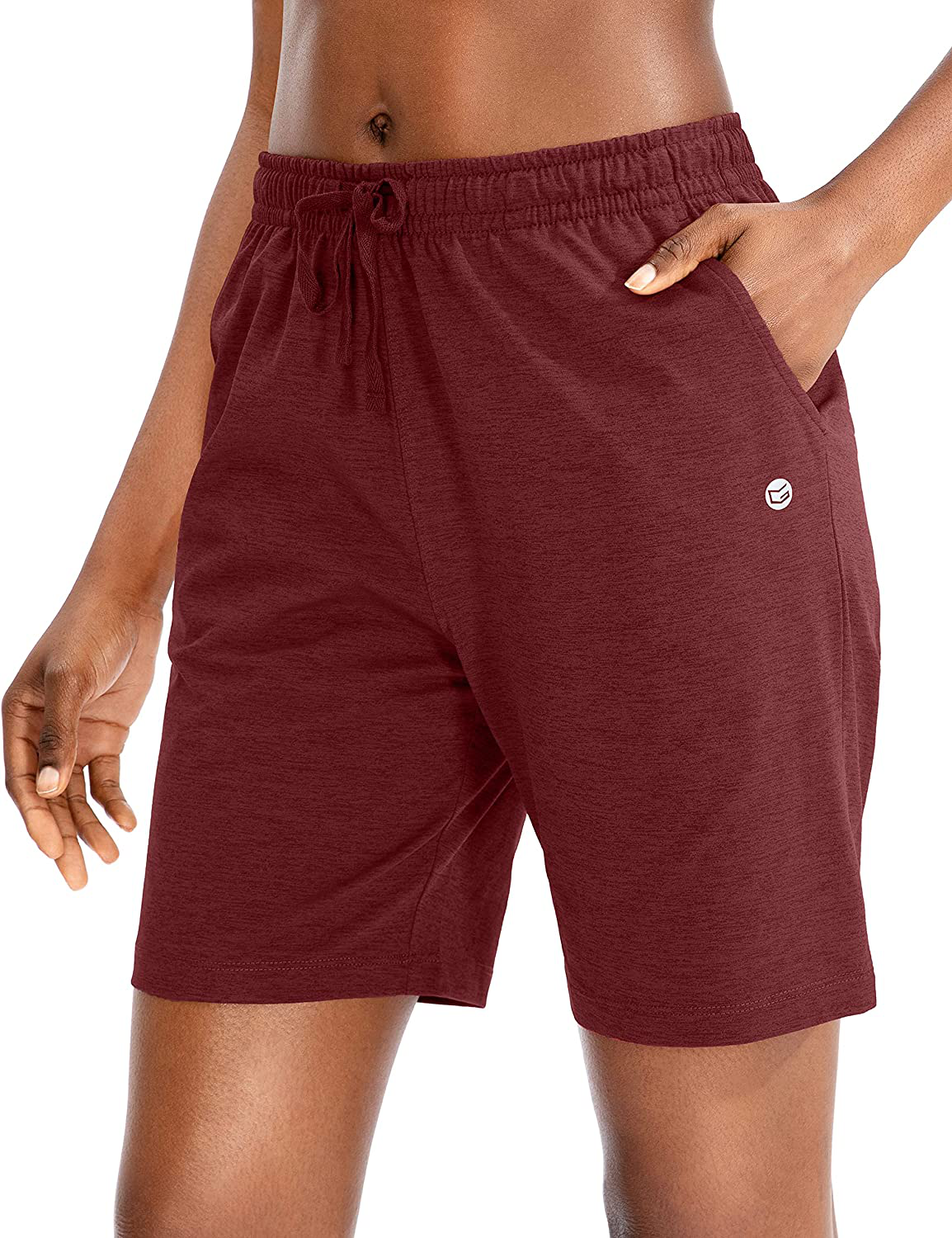 G Gradual Women'S Bermuda Shorts Jersey Shorts with Deep Pockets 7" Long Shorts for Women Lounge Walking Athletic Apparel & Accessories > Clothing > Shorts Kylie Max