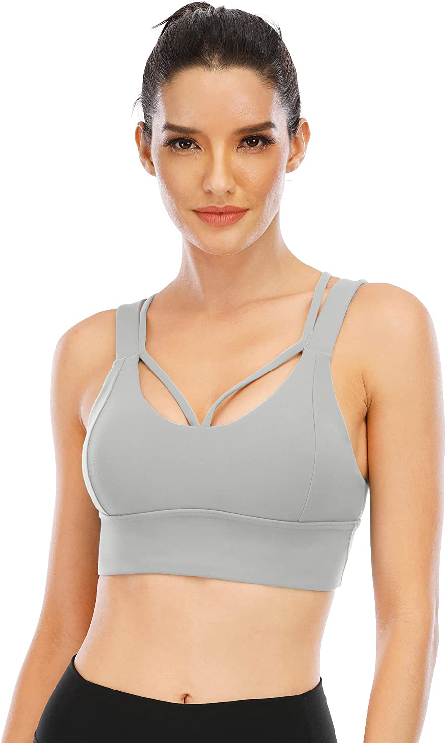 TASADA V-Neck Sports Bras for Women - Wirefree Padded Yoga Bra Running Workout Aesthetic Crop Tank Tops Apparel & Accessories > Clothing > Underwear & Socks > Bras Kylie Max