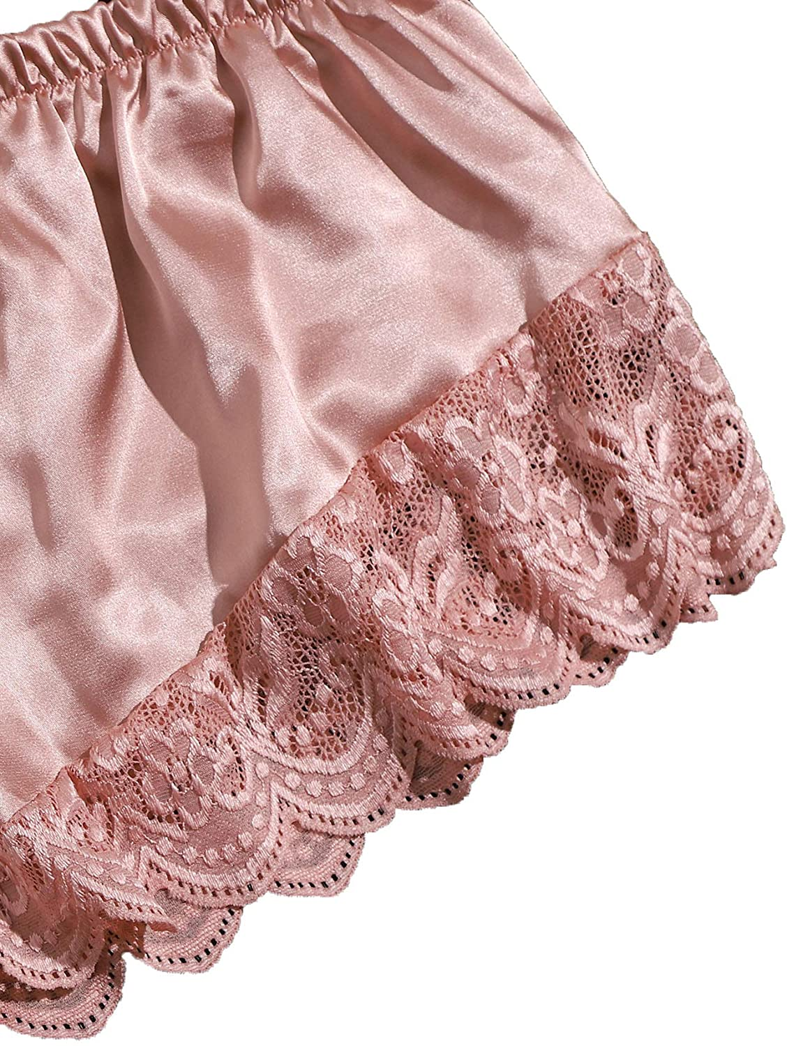 SOLY HUX Women'S plus Size Spaghetti Strap Lace Trim Bralette and Shorts Sleepwear Pajama Lingerie Set Apparel & Accessories > Clothing > Underwear & Socks > Lingerie KYLIE MAX