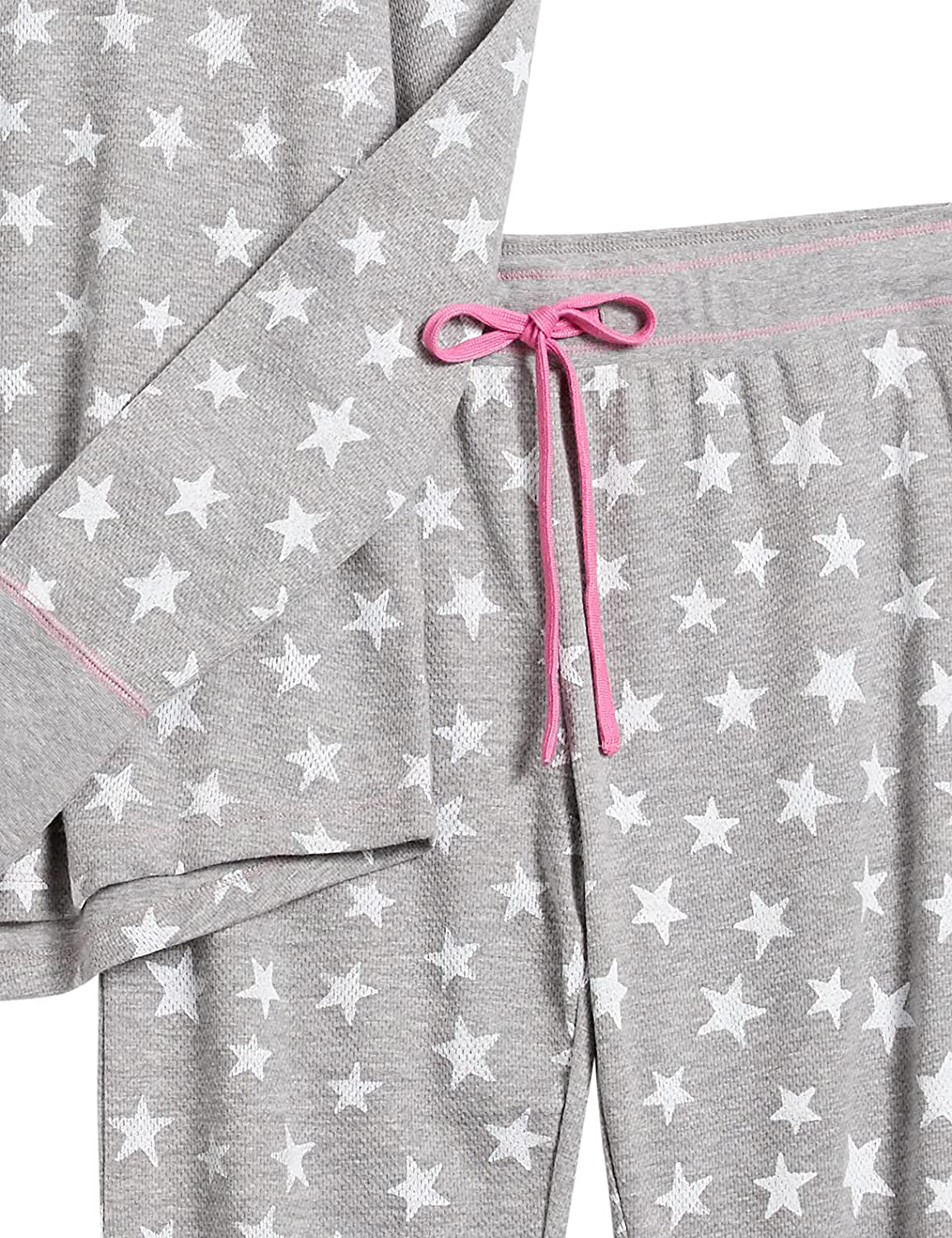 Mae Women's Vintage Thermal Henley Long Sleeve Top with Jogger Pajama Set Apparel & Accessories > Clothing > Sleepwear & Loungewear > Pajamas Mae