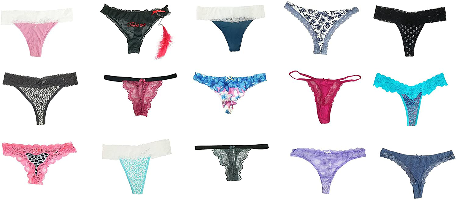 Jooniyaa Women Variety of Underwear Pack T-Back Thong G-String Panties Apparel & Accessories > Clothing > Underwear & Socks > Underwear jooniyaa