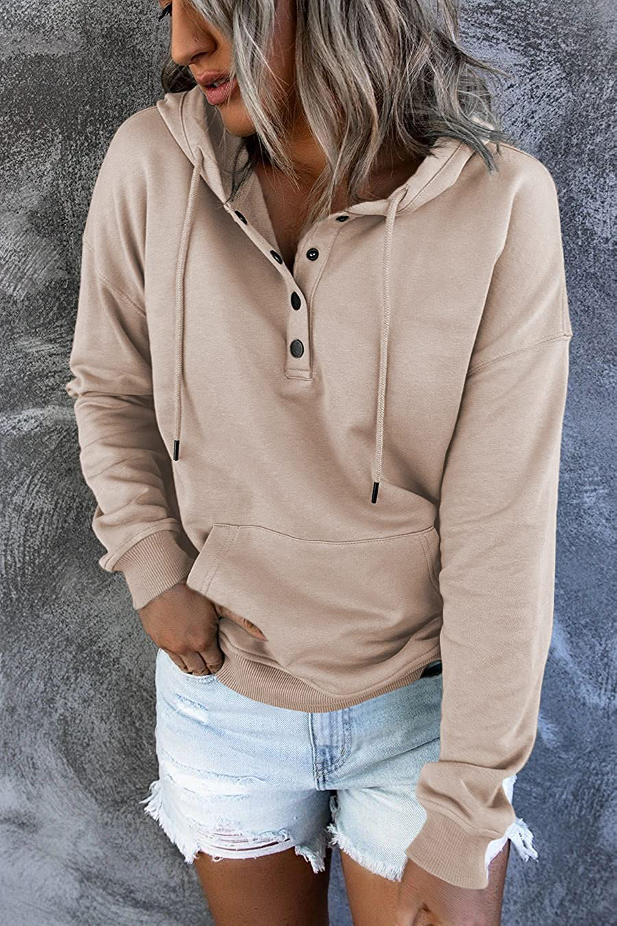 Ezymall Womens Casual Hoodies Pullover Tops Drawstring Long Sleeve Sweatshirts Fall Clothes with Pocket Apparel & Accessories > Clothing > Activewear Kylie Max
