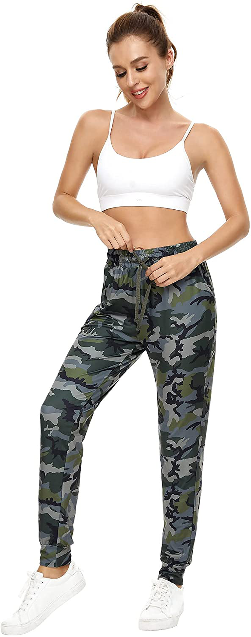 BATHRINS Women Tapered Joggers with Pockets – Casual Yoga High Waist Sweatpants Apparel & Accessories > Clothing > Activewear Kylie Max