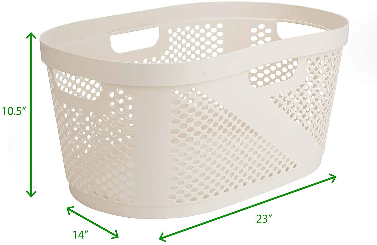 Mind Reader HHAMP40-IVO, Laundry, Storage, Bathroom, Bedroom, Home, Ivory 40 Liter Clothes Basket Apparel & Accessories > Clothing > Underwear & Socks > Underwear Mind Reader