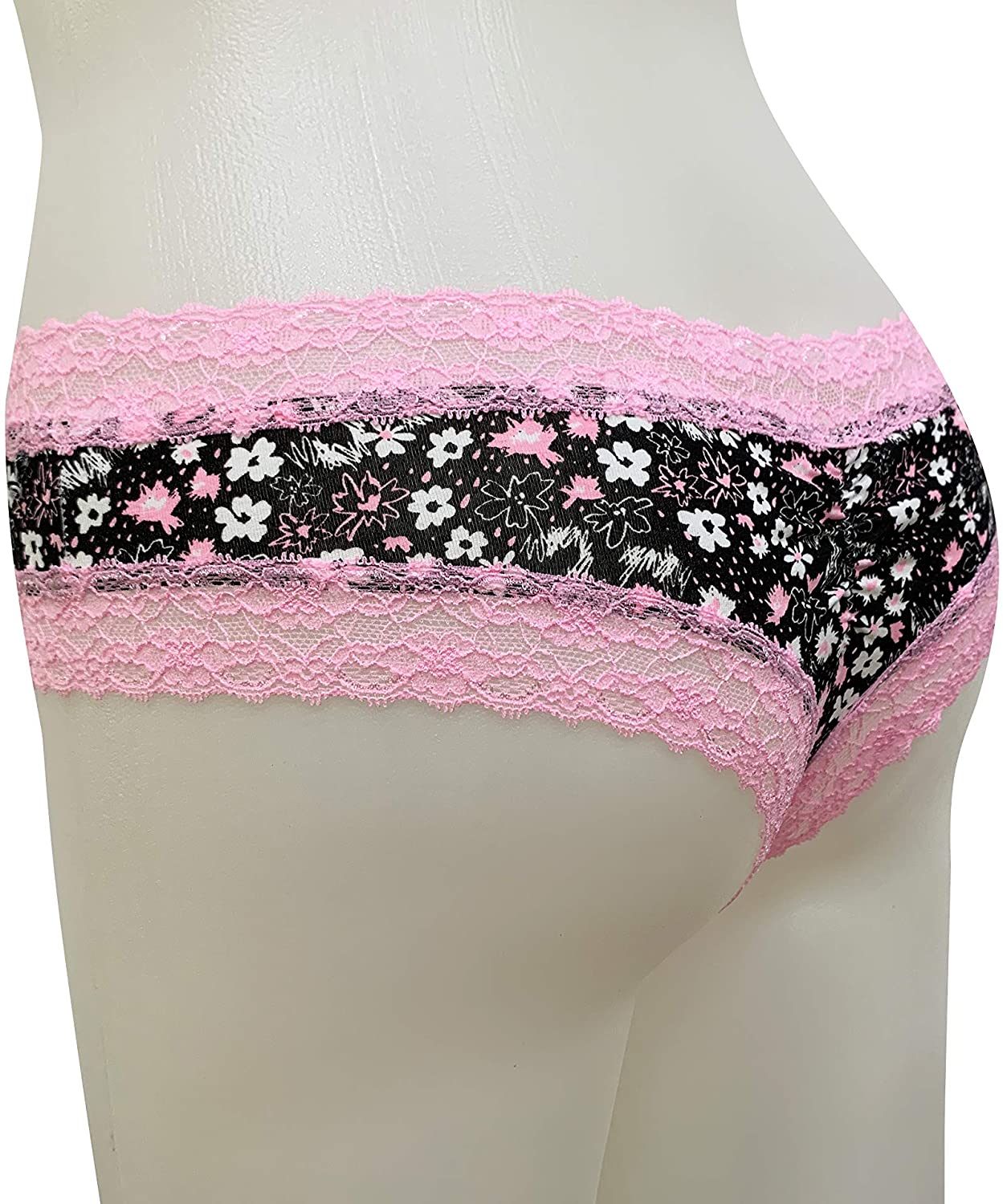 VIC LINUO Lace Panties Lace Cheeky Panties for Women, Soft and Stretched, 4-Pack Apparel & Accessories > Clothing > Underwear & Socks > Underwear VIC LINUO