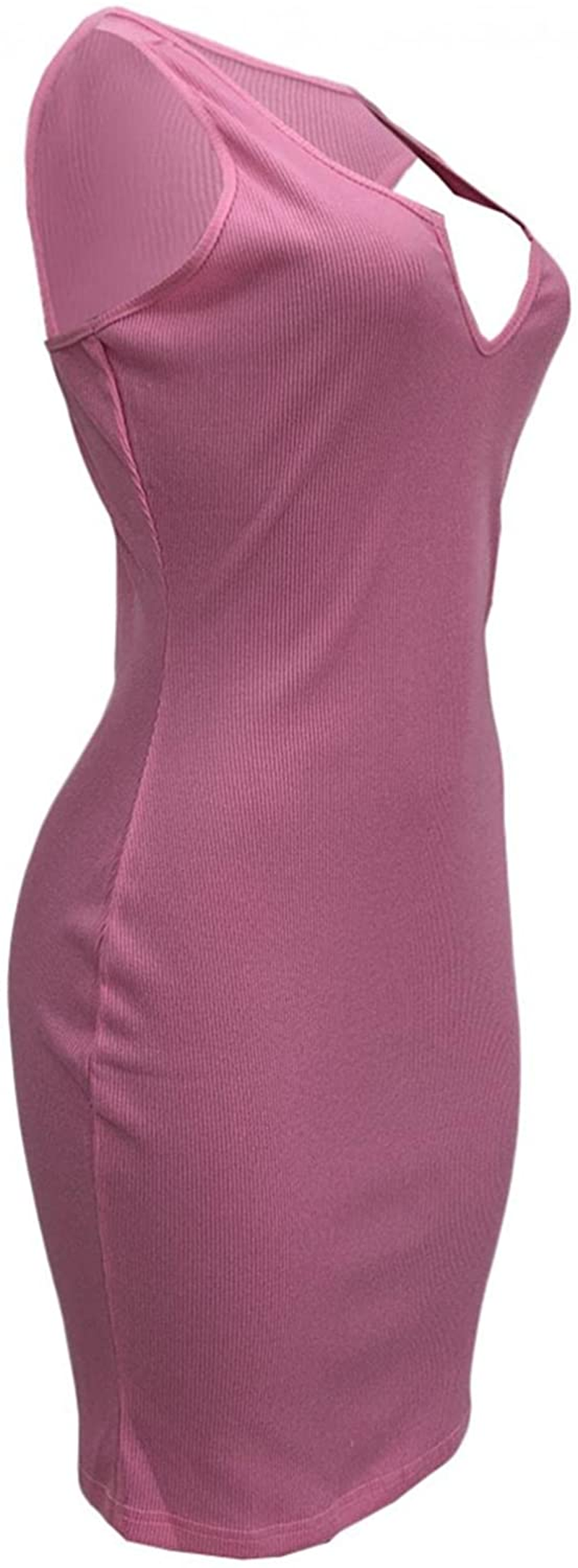 Burband Womens Ribbed V Neck Sleeveless Tank Dresses Basic Bodycon Mini Dress Solid Scoop Neck Summer Tank Shirt Dresses Apparel & Accessories > Clothing > Underwear & Socks > Shapewear Burband