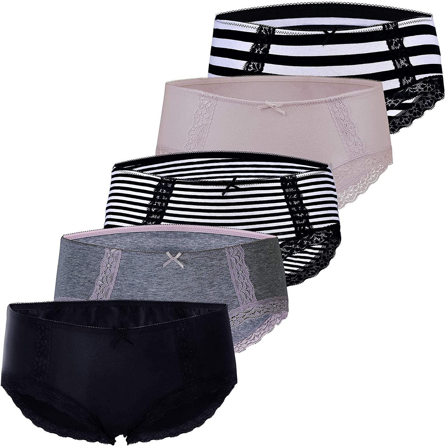 VOOKIIMO Soft Cotton Hipster Panties Womens Underwear Apparel & Accessories > Clothing > Underwear & Socks > Underwear VOOKIIMO Assorted of Rose Red XX-Large