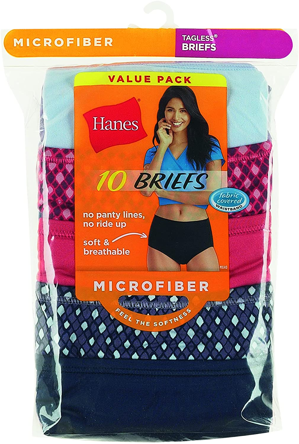 Hanes Women'S Cool Comfort Microfiber Brief Underwear, 10-Pack Apparel & Accessories > Clothing > Underwear & Socks > Underwear Hanes