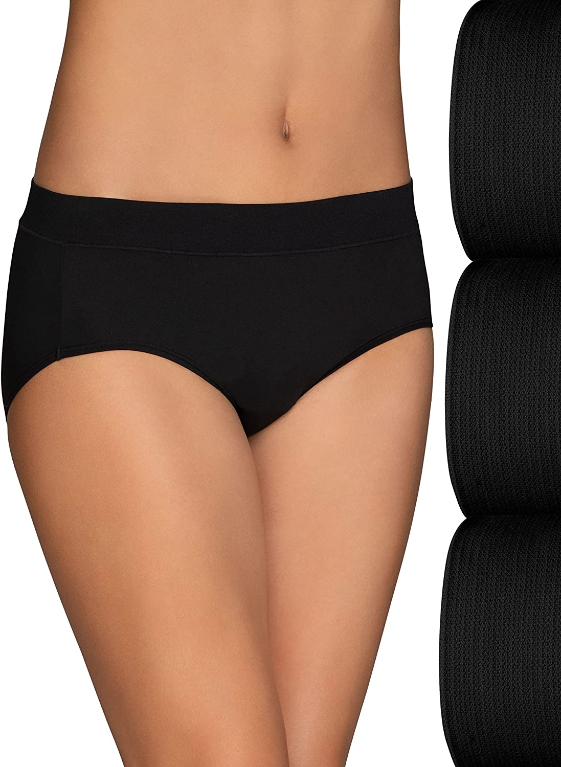 Vanity Fair Women'S beyond Comfort Seamless Waist Panties Apparel & Accessories > Clothing > Underwear & Socks > Underwear Vanity Fair Hipster - 3 Pack - Black/Black/Black Hipster 7