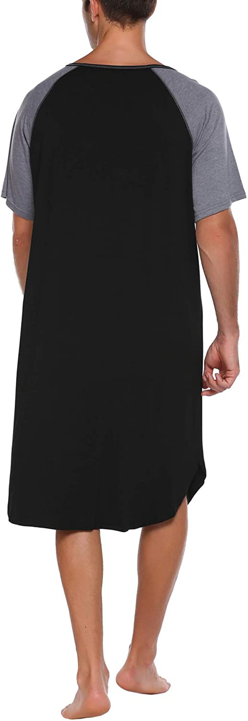 Ekouaer Sleepwear Men'S Nightshirt Short Sleeve Pajamas Comfy Big & Tall Henley Sleep Shirt M-XXXL Apparel & Accessories > Clothing > Sleepwear & Loungewear > Nightgowns Kylie Max
