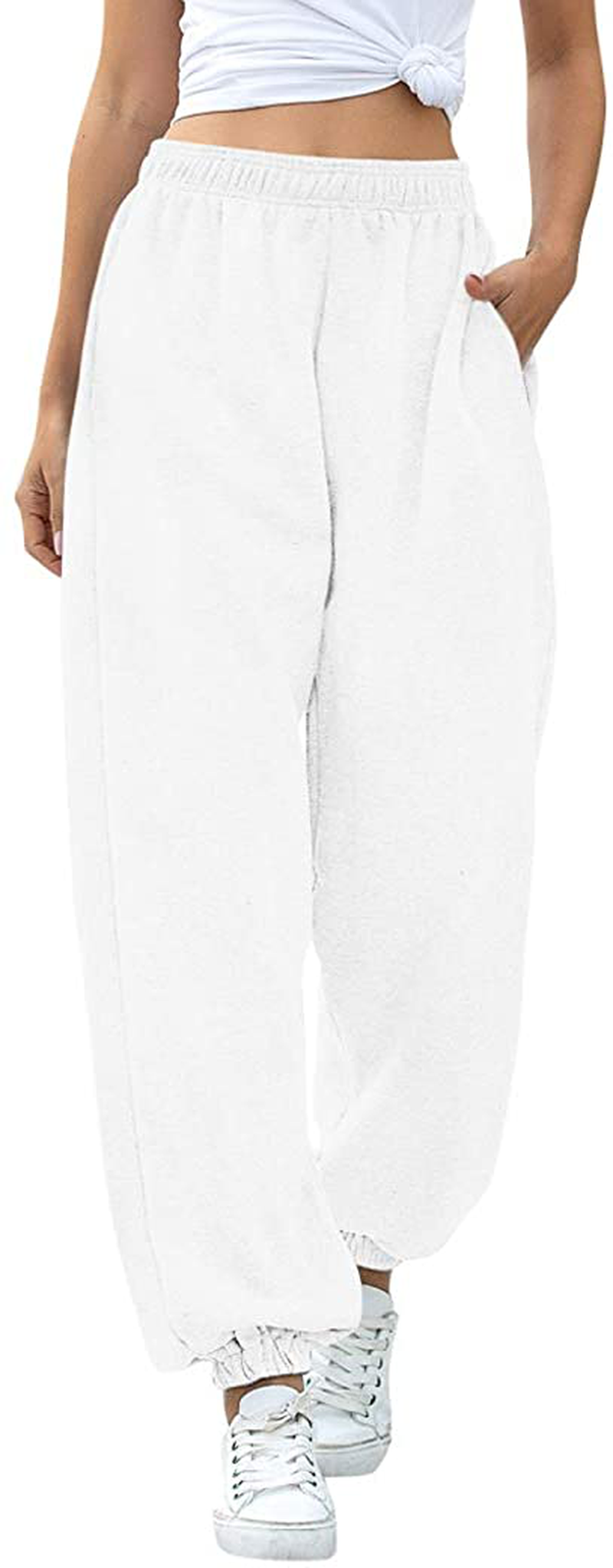 Hesayep Women'S High Waisted Sweatpants Workout Active Joggers Pants Baggy Lounge Bottoms Apparel & Accessories > Clothing > Activewear Kylie Max
