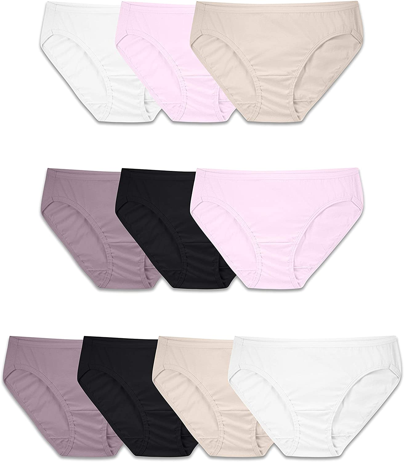 Fruit of the Loom Women'S Tag Free Cotton Bikini Panties Apparel & Accessories > Clothing > Underwear & Socks > Underwear Fruit of the Loom 10 Pack - Body Tones 9