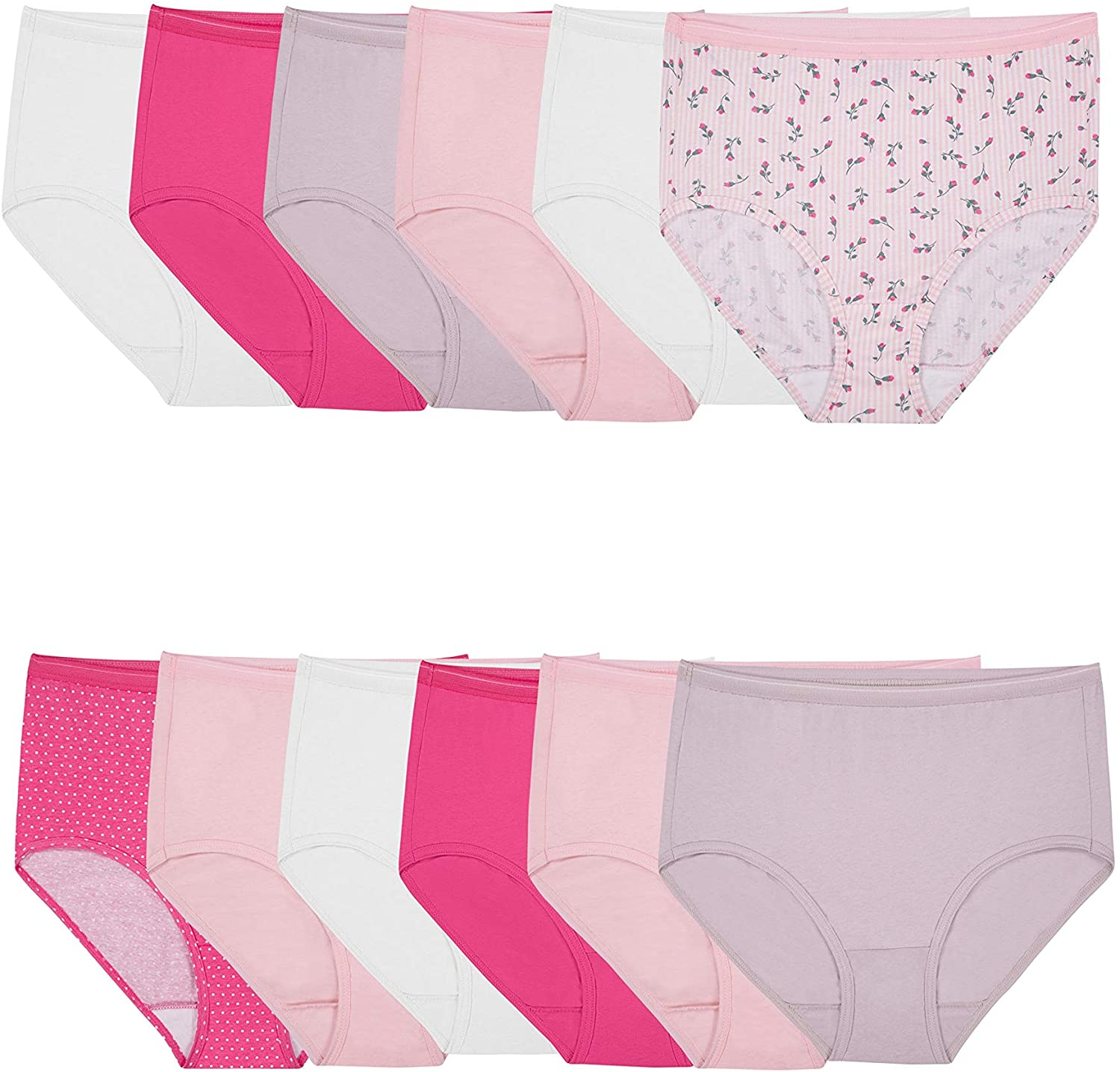 Fruit of the Loom Women'S Eversoft Cotton Brief Underwear (Regular & plus Size) Apparel & Accessories > Clothing > Underwear & Socks > Underwear Fruit of the Loom Brief - 12 Pack - Assorted Colors Brief 9