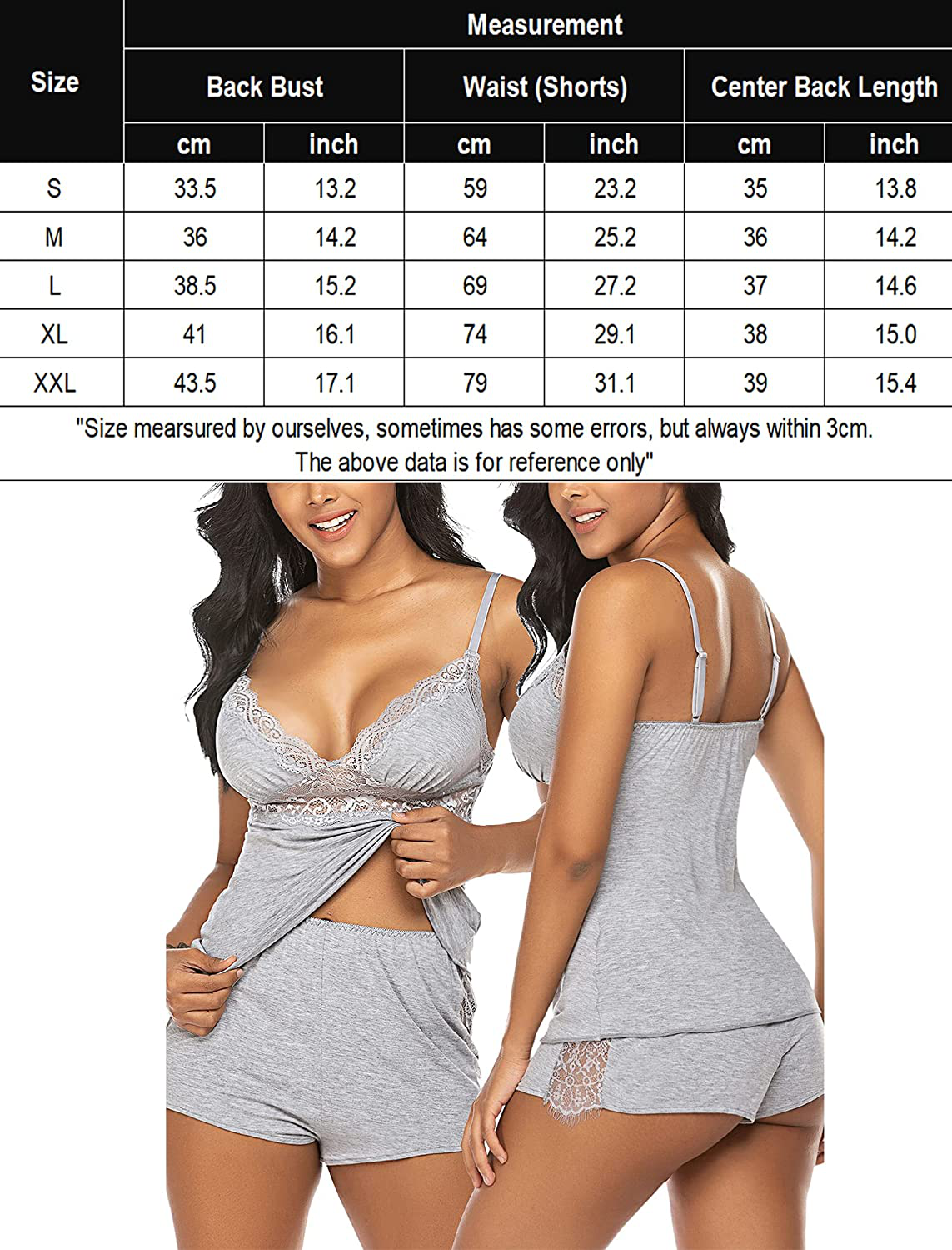 Avidlove Womens Sleepwear Lace Pajamas Cami PJS Set Pajama Set for Women Apparel & Accessories > Clothing > Sleepwear & Loungewear Kylie Max