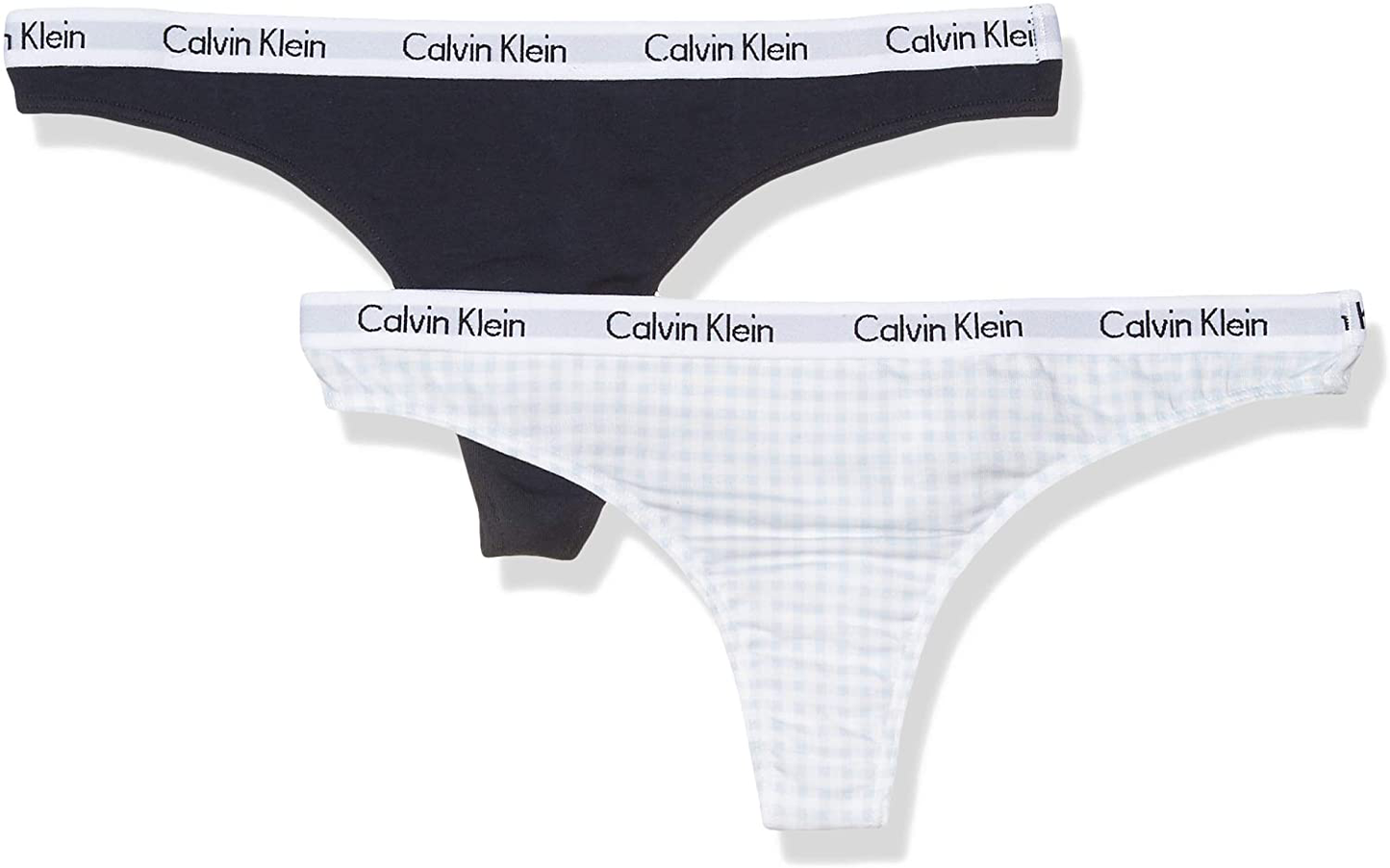 Calvin Klein Women's Carousel Logo Cotton Thong Panty Apparel & Accessories > Clothing > Underwear & Socks > Underwear Calvin Klein Spring Blue/Modern Gingham 2 Medium