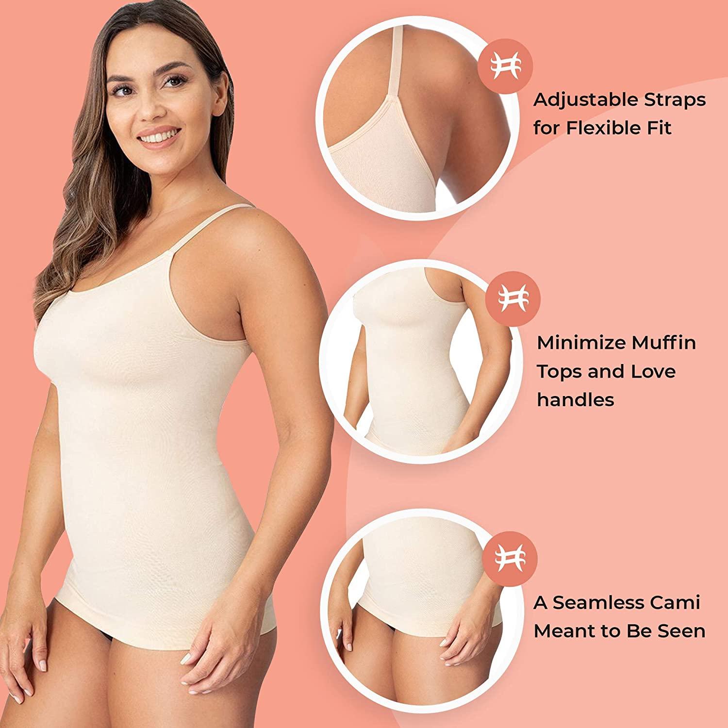 Shapermint Scoop Neck Compression Cami - Tummy and Waist Control Body Shapewear Camisole Apparel & Accessories > Clothing > Underwear & Socks > Shapewear Shapermint