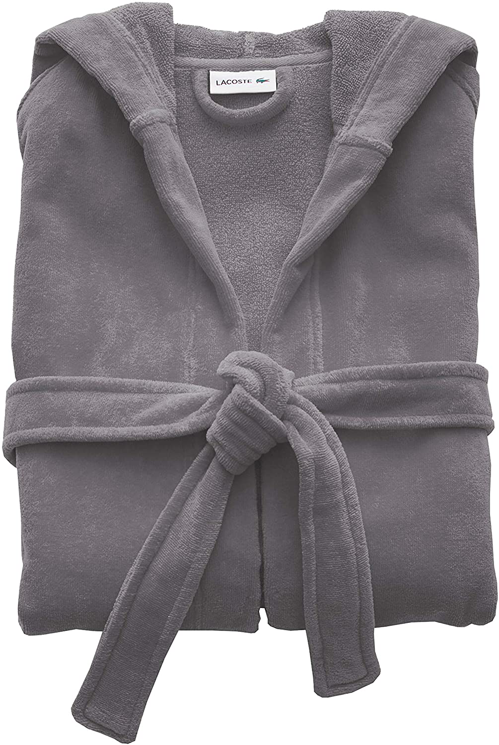 Lacoste Fairplay Robe, 100% Cotton, 34"L, Meteorite Apparel & Accessories > Clothing > Sleepwear & Loungewear > Robes Kylie Max