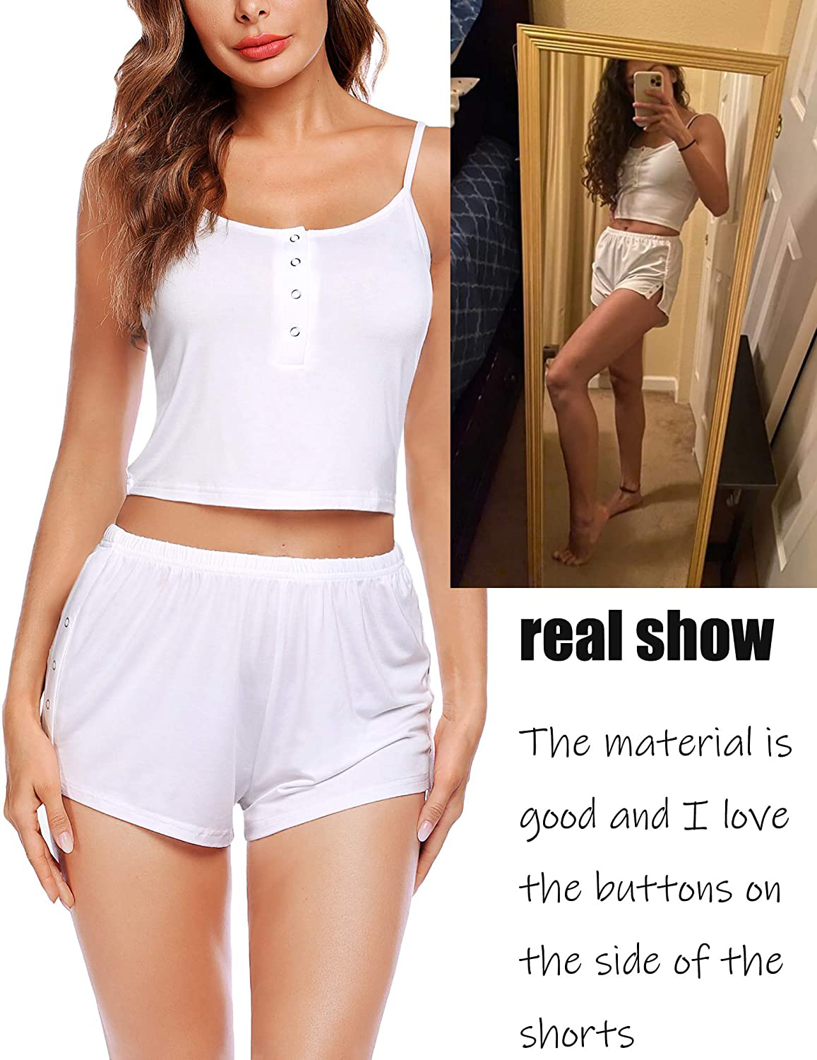 Avidlove Women Cami Pajama Set Short PJ Set Button down Nightwear Sleepwear Apparel & Accessories > Clothing > Sleepwear & Loungewear Kylie Max