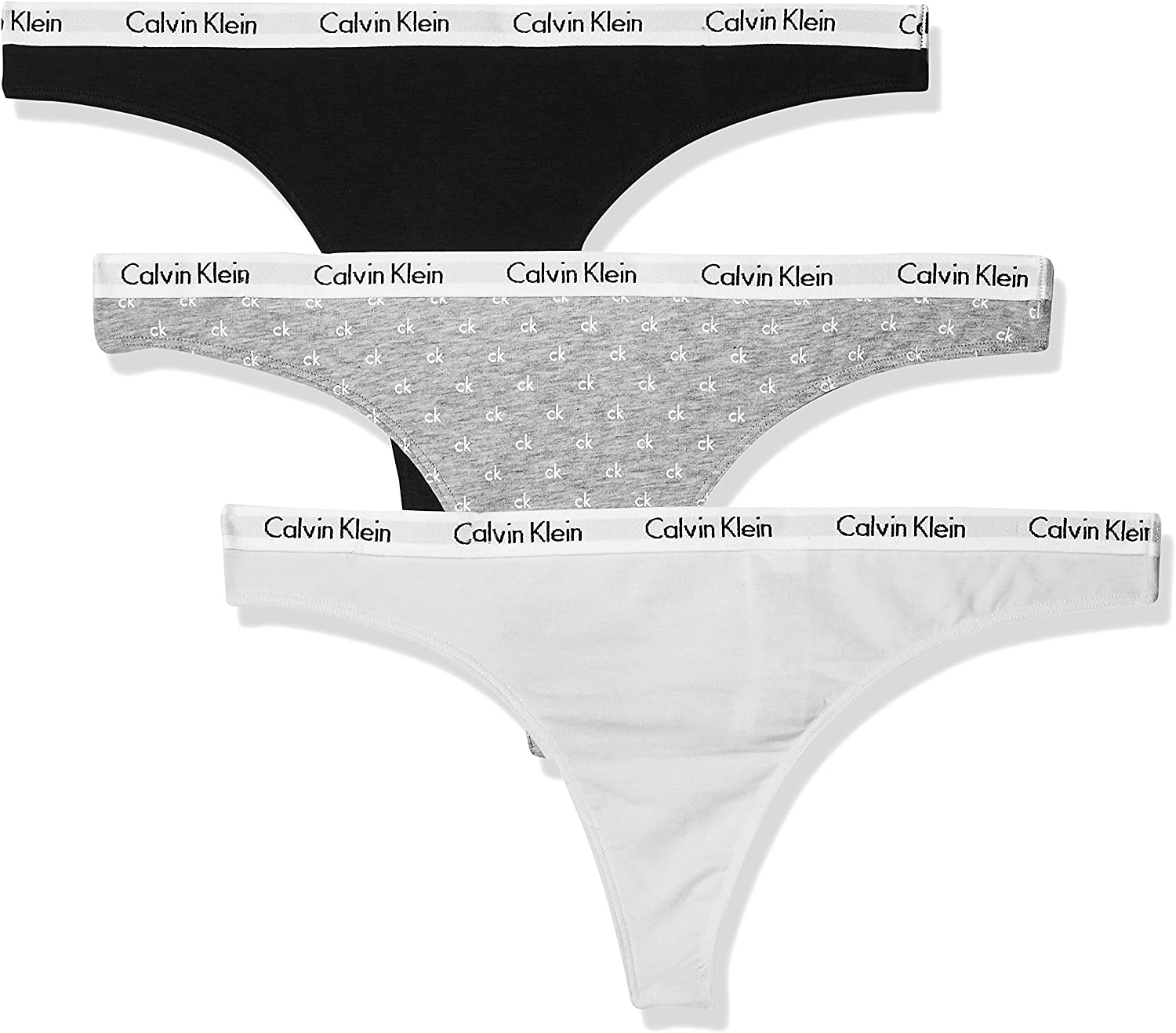 Calvin Klein Women's Signature Logo Cotton Thong Apparel & Accessories > Clothing > Underwear & Socks > Underwear Calvin Klein Nymph's Thigh/Black/Allover Ck 1 Medium