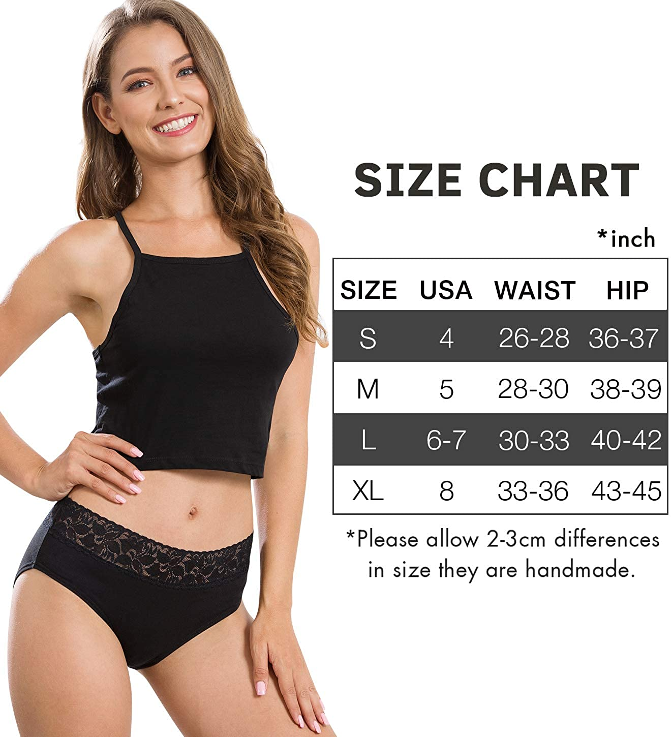 Cotton Hipster Panties for Women Lace Hiphugger Panties Bikini Underwear Pack Apparel & Accessories > Clothing > Underwear & Socks > Underwear Altheanray