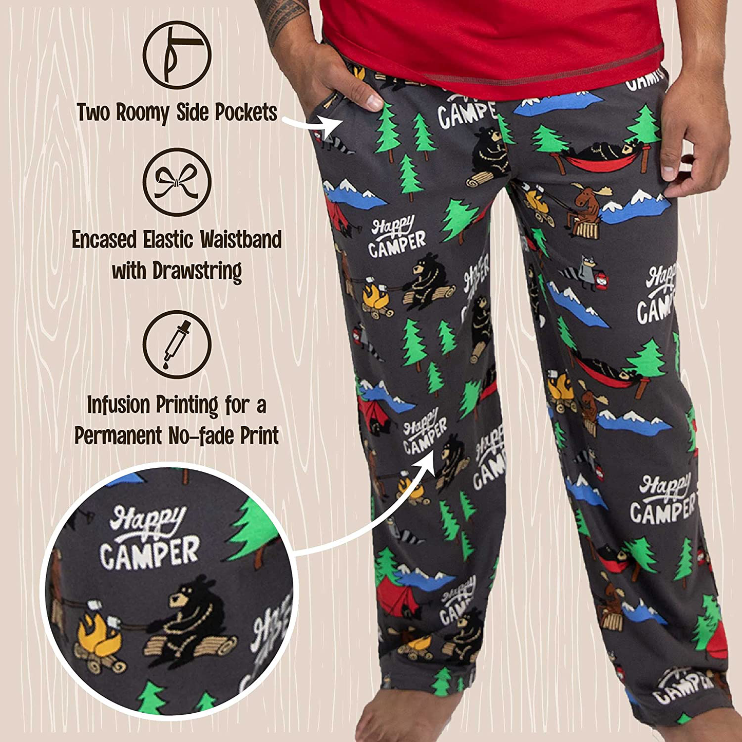 Lazy One Pajama Pants for Men, Men'S Separate Bottoms, Lounge Pants, Funny, Humorous Apparel & Accessories > Clothing > Sleepwear & Loungewear > Pajamas Kylie Max