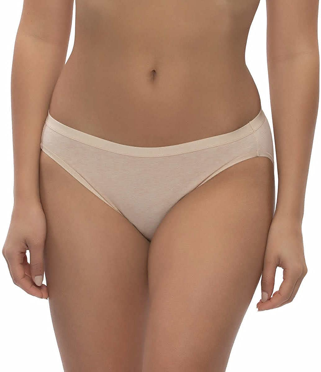 Felina Womens 6 Pack Organic Cotton Stretch Bikini Apparel & Accessories > Clothing > Underwear & Socks > Underwear KYLIE MAX Wheat/Sky/Slate/Stone/Rose Purple Large