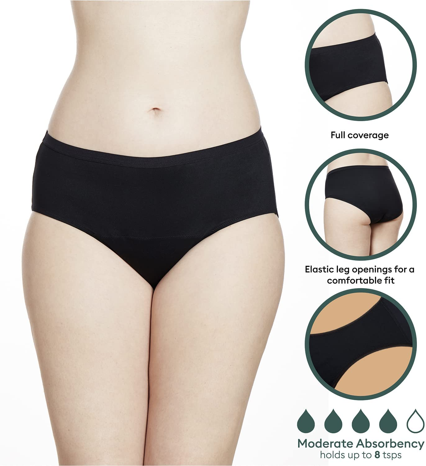 Speax by Thinx Hiphugger Underwear for Bladder Leak Protection | Incontinence Underwear for Women | Moderate Absorbency Apparel & Accessories > Clothing > Underwear & Socks > Underwear Speax