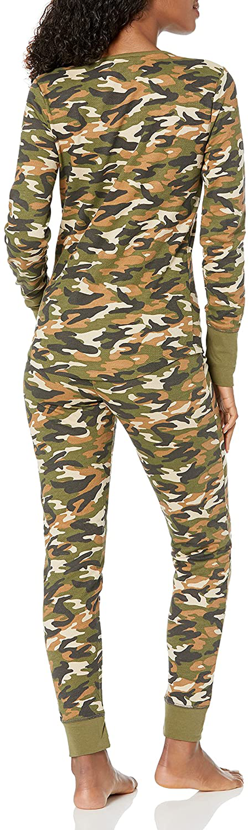 Mae Women's Vintage Thermal Henley Long Sleeve Top with Jogger Pajama Set Apparel & Accessories > Clothing > Sleepwear & Loungewear > Pajamas Mae