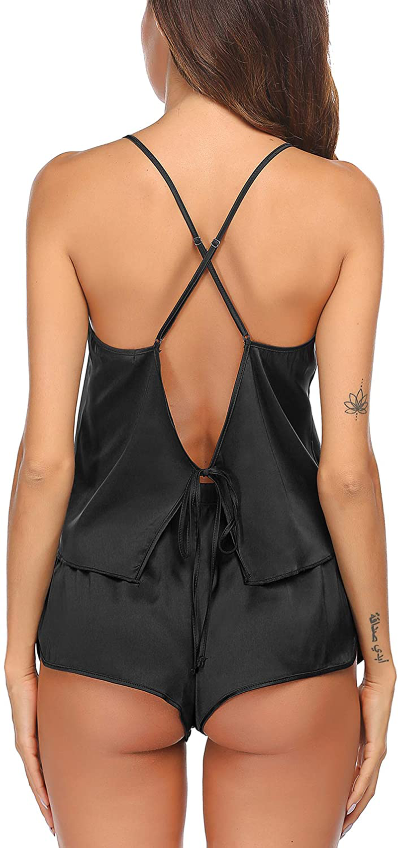 Ekouaer Pajamas Sexy Women Satin Sleepwear Lingerie 2 Piece Silk Pjs Cami Top and Shorts Sleep Camisole Nightwear Gift Apparel & Accessories > Clothing > Sleepwear & Loungewear Kylie Max