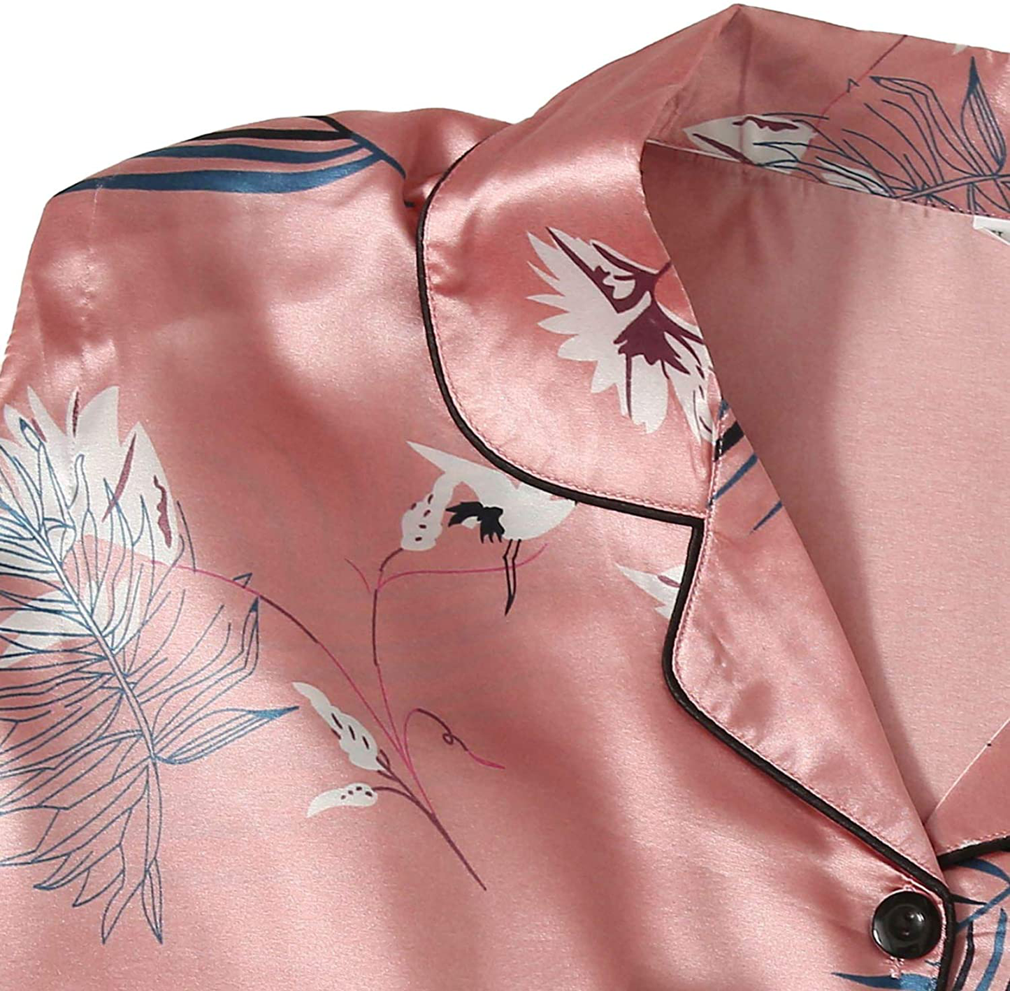 Shein Women'S 7Pcs Printed Cami and Shorts Satin Pajama Set with Shirt and Eye Mask Apparel & Accessories > Clothing > Sleepwear & Loungewear Kylie Max