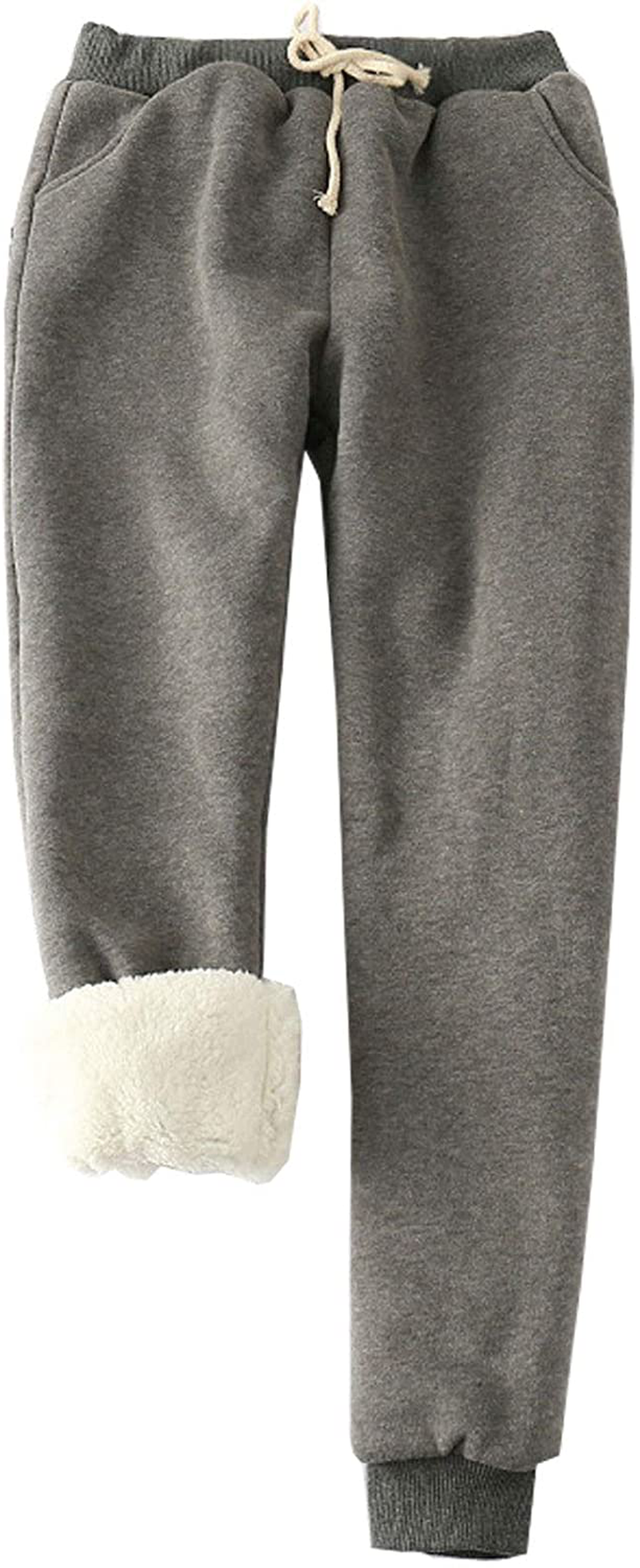Flygo Women'S Winter Warm Fleece Joggers Pants Sherpa Lined Athletic Active Sweatpants Apparel & Accessories > Clothing > Activewear Kylie Max