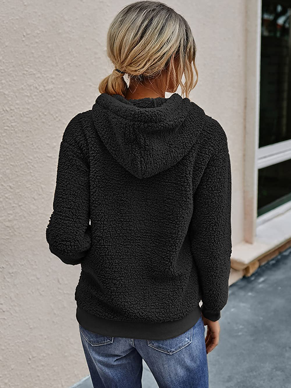 KIRUNDO Winter Women’S Fuzzy Fleece Hoodies Sweatshirts Casual Long Sleeves Shaggy Sherpa Pullover with Pockets Apparel & Accessories > Clothing > Activewear Kylie Max