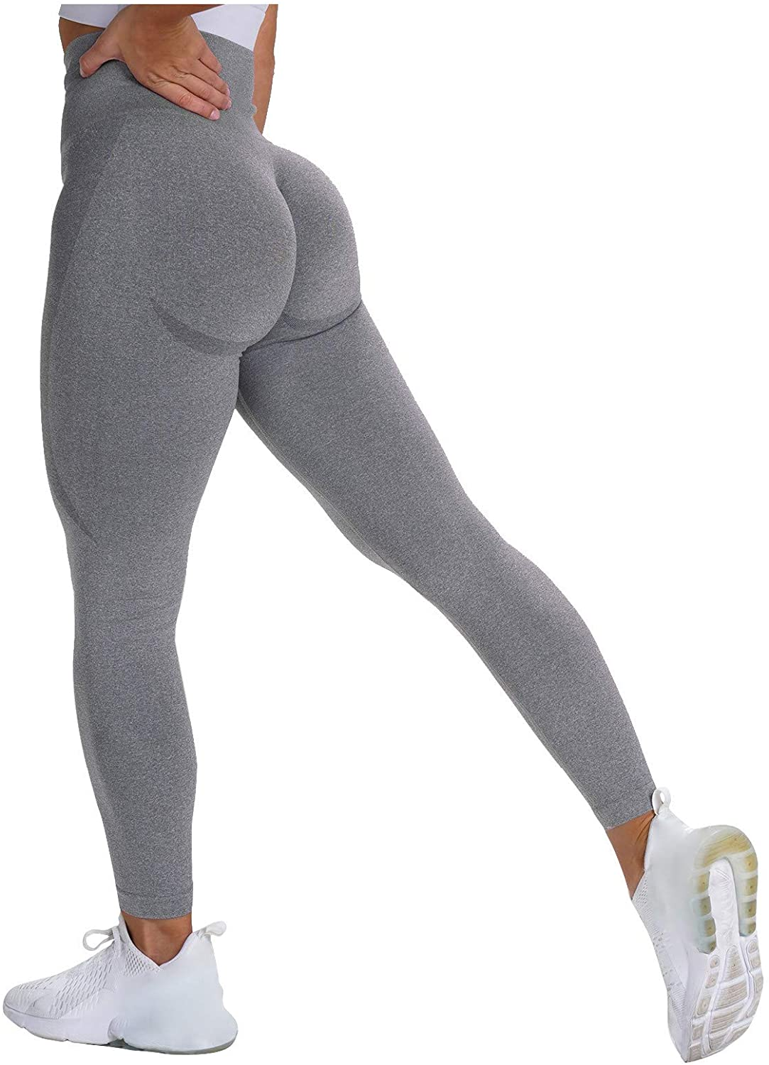 Burband Solid High Waisted Leggings for Women Regular Fit Soft Tummy Control Slimming Yoga Pants Workout Running Joggers Apparel & Accessories > Clothing > Underwear & Socks > Shapewear Burband Dark Gray Medium