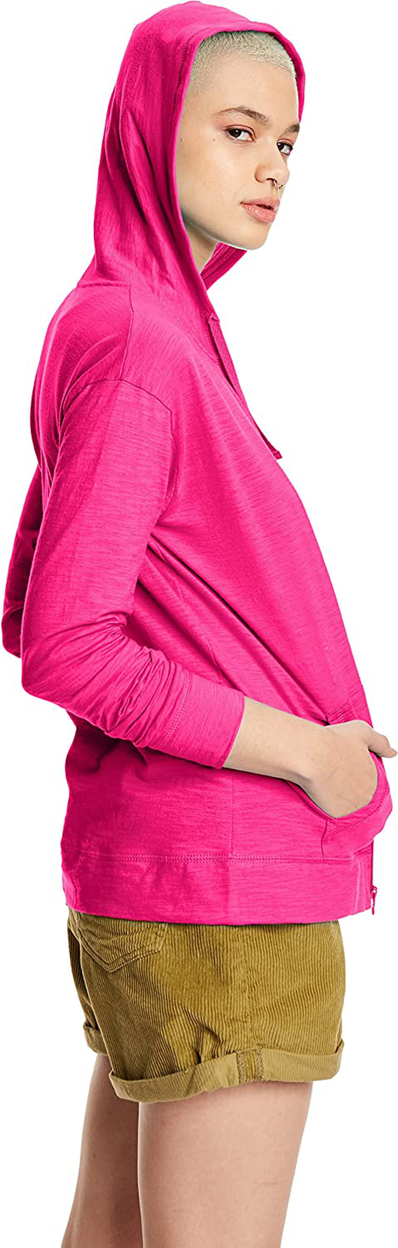 Hanes Women'S Slub Jersey Hoodie Apparel & Accessories > Clothing > Activewear Kylie Max