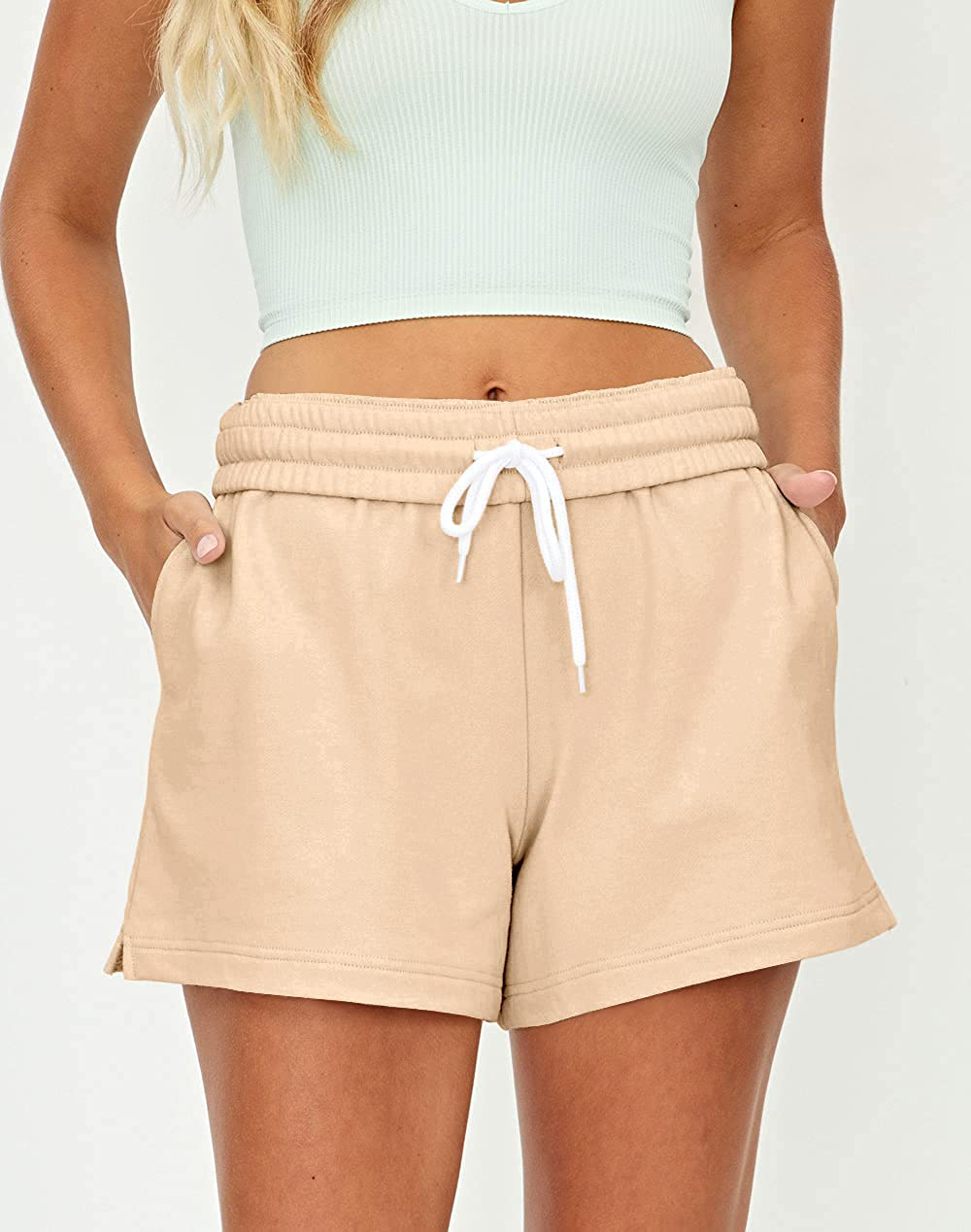 AUTOMET Womens Sweat Shorts Summer Casual High Waisted Athletic Shorts Comfy Lounge Running Shorts Gym Shorts with Pockets Apparel & Accessories > Clothing > Shorts Kylie Max