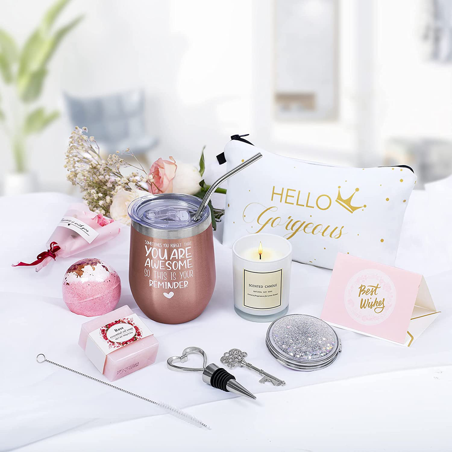 Birthday Gifts for Women Best Friends Gifts Thank You Gifts Get Well Soon Gifts Relaxing Birthday Gifts Spa Gifts - You are Awesome Wine Tumbler Inspirational Gifts, Coworker, Mom, Wife, Sister, 12oz Arts & Entertainment > Party & Celebration > Gift Giving Yorktend