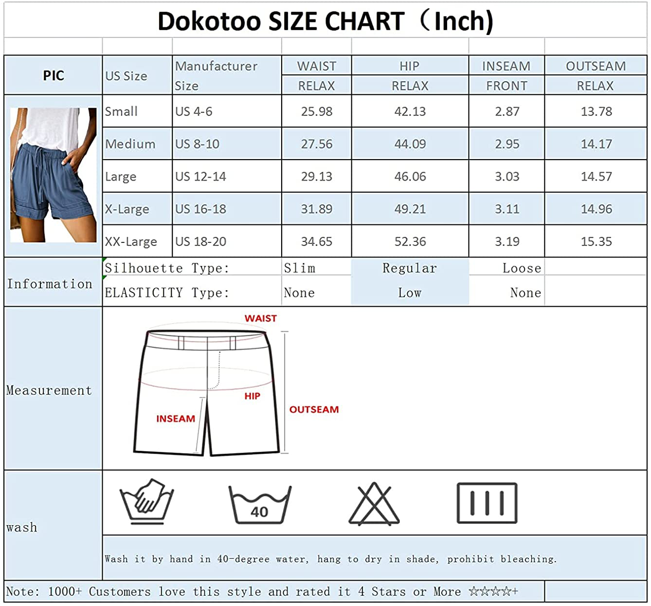 Dokotoo Womens Comfy Drawstring Casual Elastic Waist Pocketed Shorts Apparel & Accessories > Clothing > Shorts Kylie Max