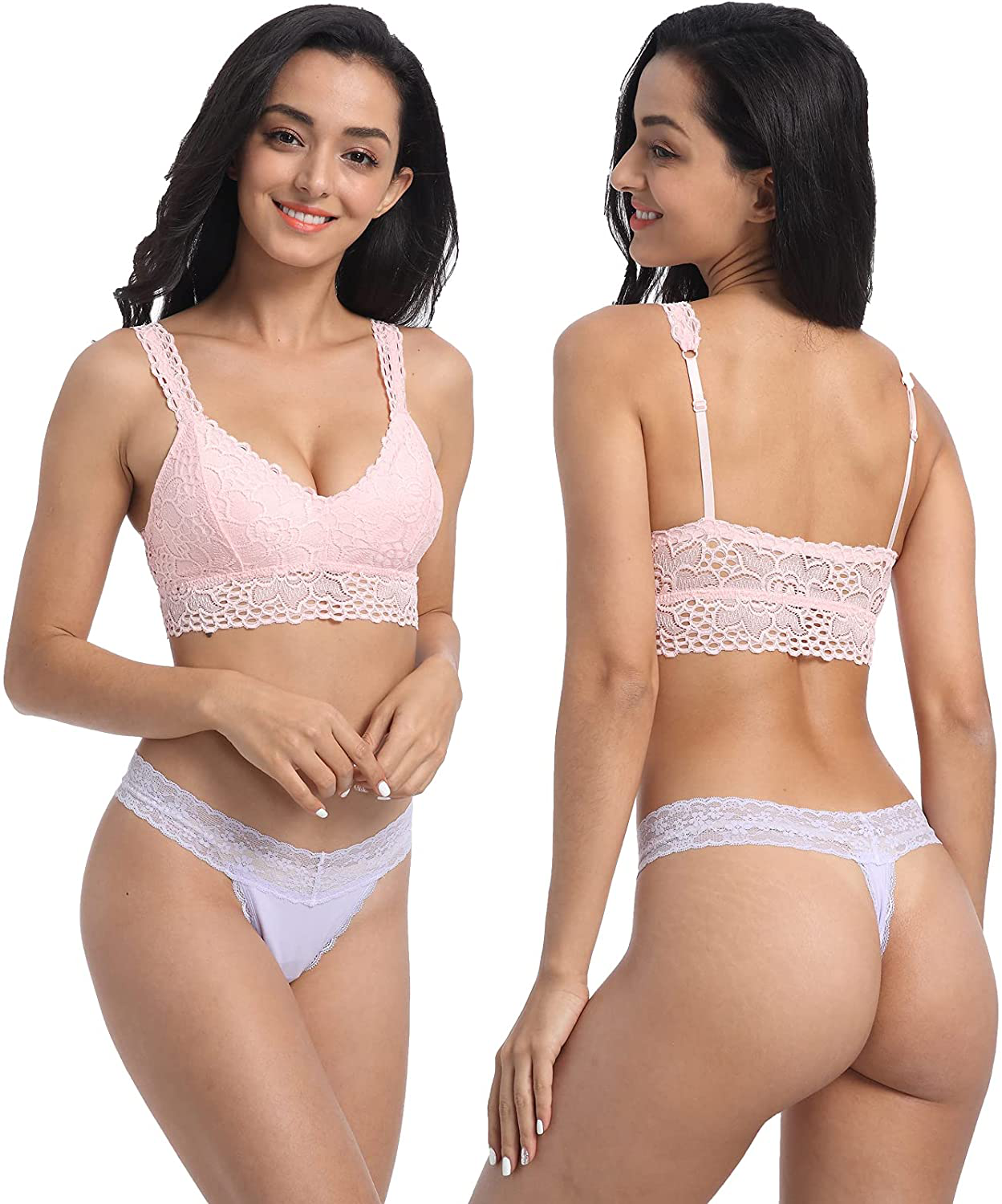 Women's Lace Thongs, T Back Low Waist See Through Panties Sexy Seamless V-Shape Design Lace Thongs for Women Apparel & Accessories > Clothing > Underwear & Socks > Underwear Delcroix