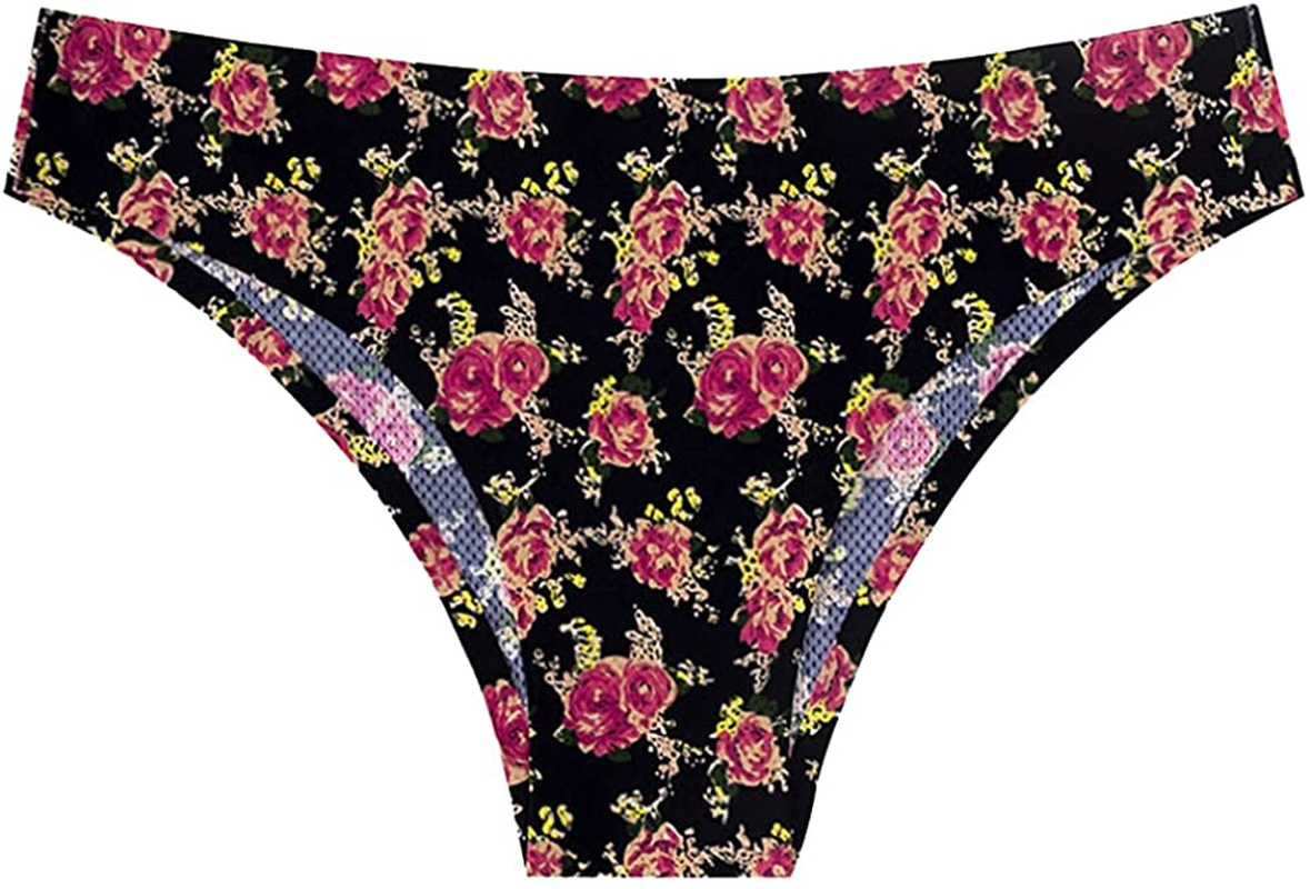 Nightaste Women Seamless No Show Tanga Panties Pack of 6Pcs Half Back Coverage Cheeky Bikini Thong Underwear Apparel & Accessories > Clothing > Underwear & Socks > Underwear Nightaste