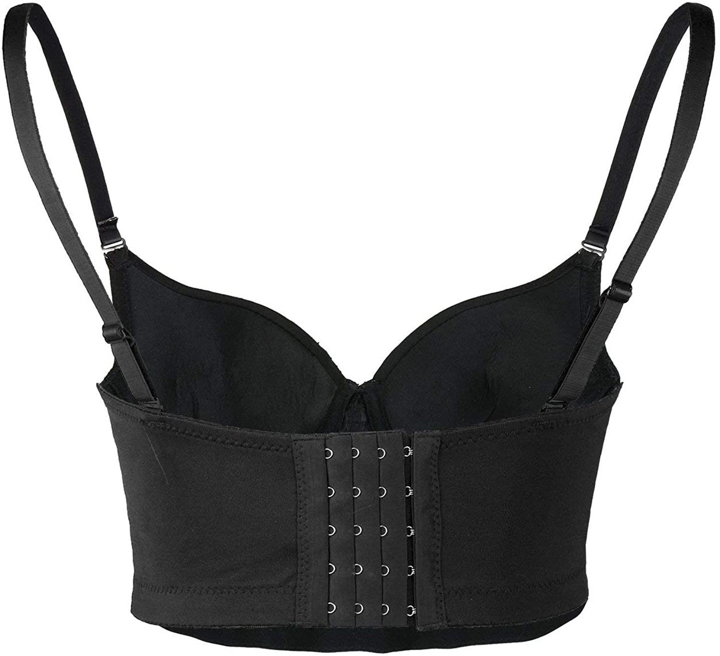 ELLACCI Women'S Rhinestone Diamond Push up Bustier Crop Top Sexy Punk Corset Bra Black Apparel & Accessories > Clothing > Underwear & Socks > Lingerie ELLACCI