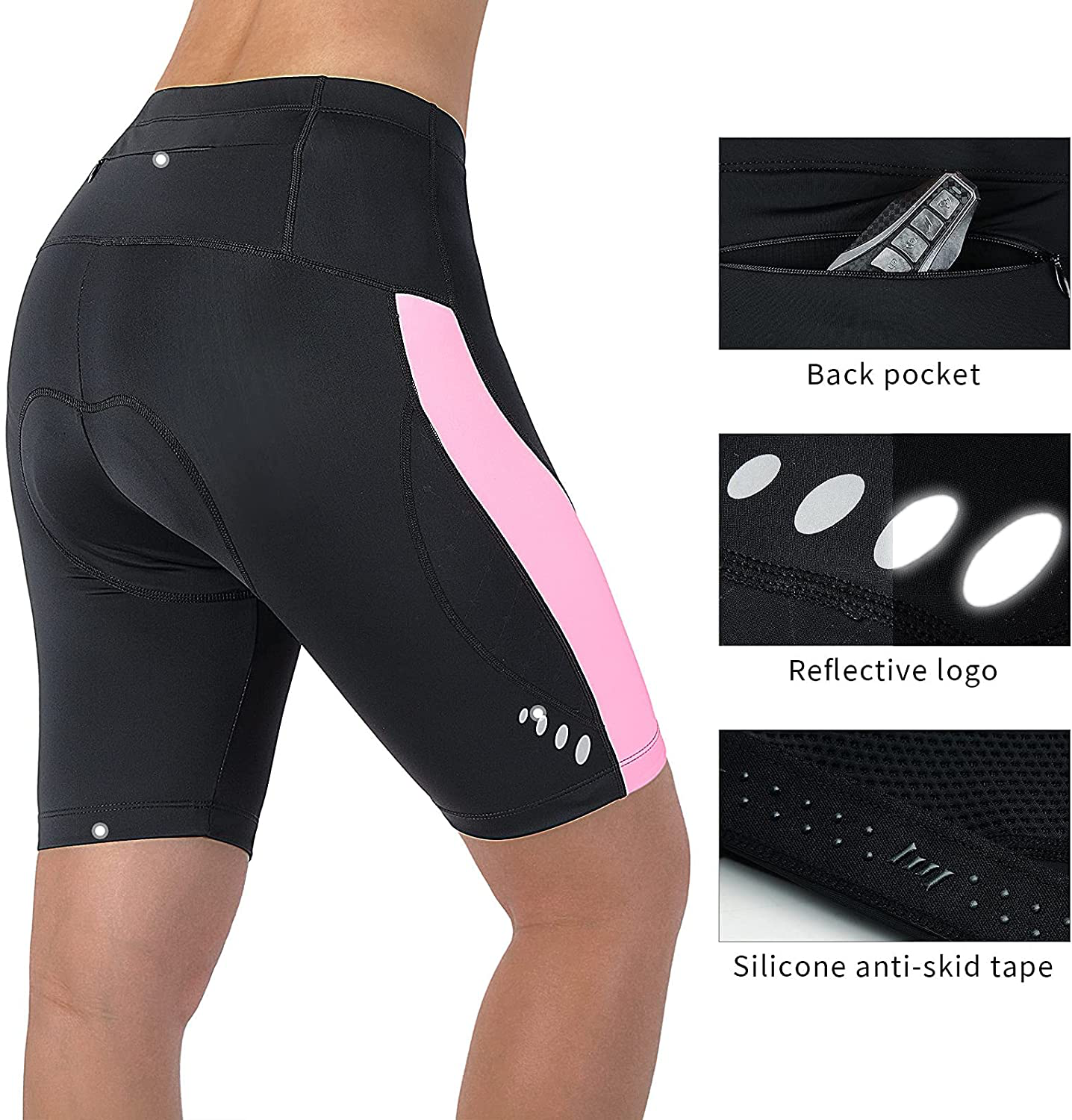 Beroy Bike Shorts Women 3D Gel Padded with Pocket Indoor- Outdoor Cycling Spining - Shorts Apparel & Accessories > Clothing > Shorts Kylie Max