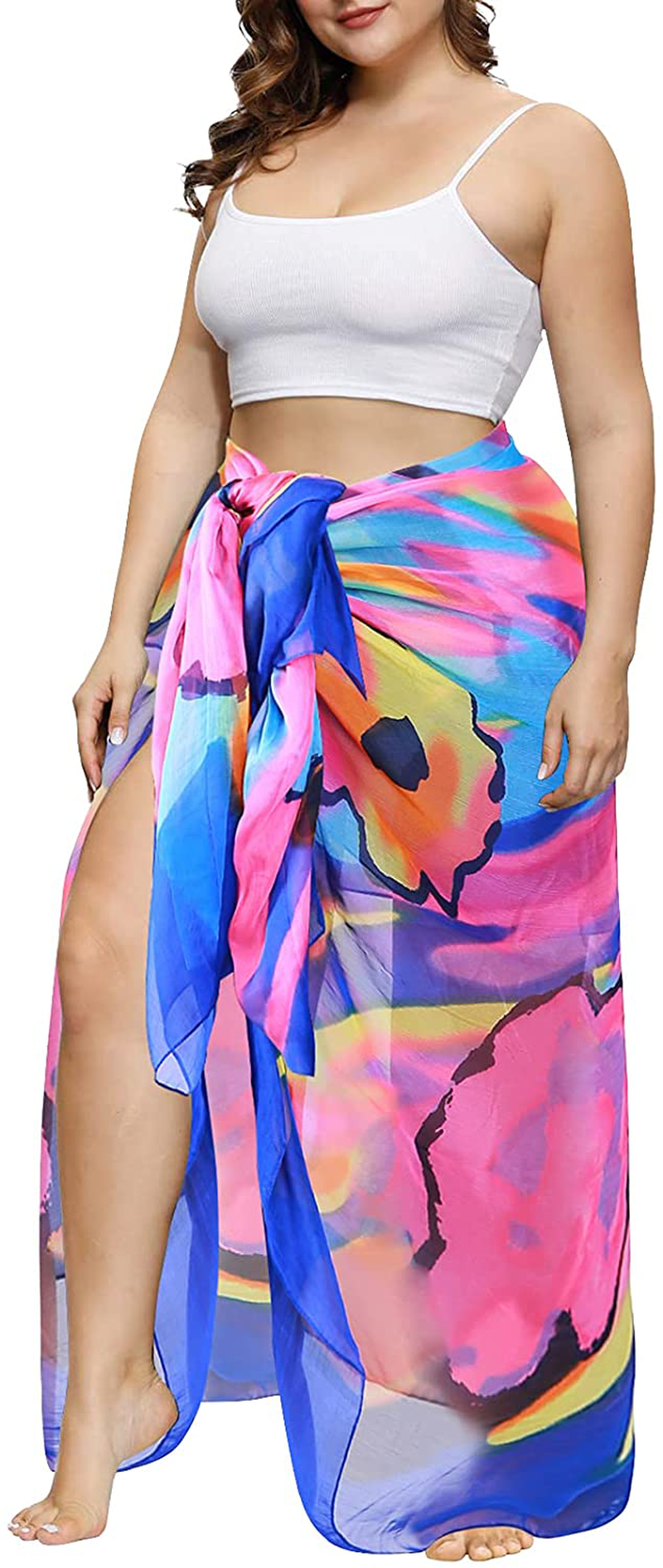 Missshorthair Womens Chiffon Beach Pareos Sarong Sheer Swimsuit Cover Ups Swimwear Bikini Wrap Apparel & Accessories > Clothing > Swimwear Kylie Max