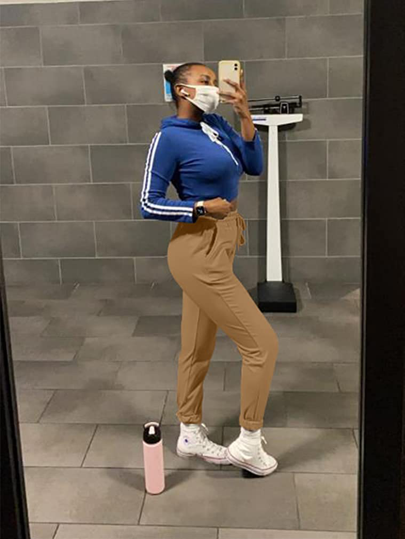 GOKATOSAU Women'S Sexy Lounge Stretch Casual Jogger Drawstring Sweatpants with Pockets Apparel & Accessories > Clothing > Activewear Kylie Max