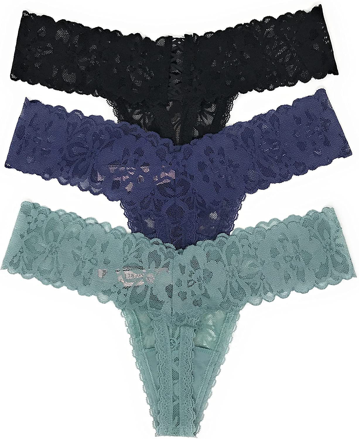 Victoria's Secret The Lacie Thong Panty Set of 3 Apparel & Accessories > Clothing > Underwear & Socks > Underwear Victoria's Secret
