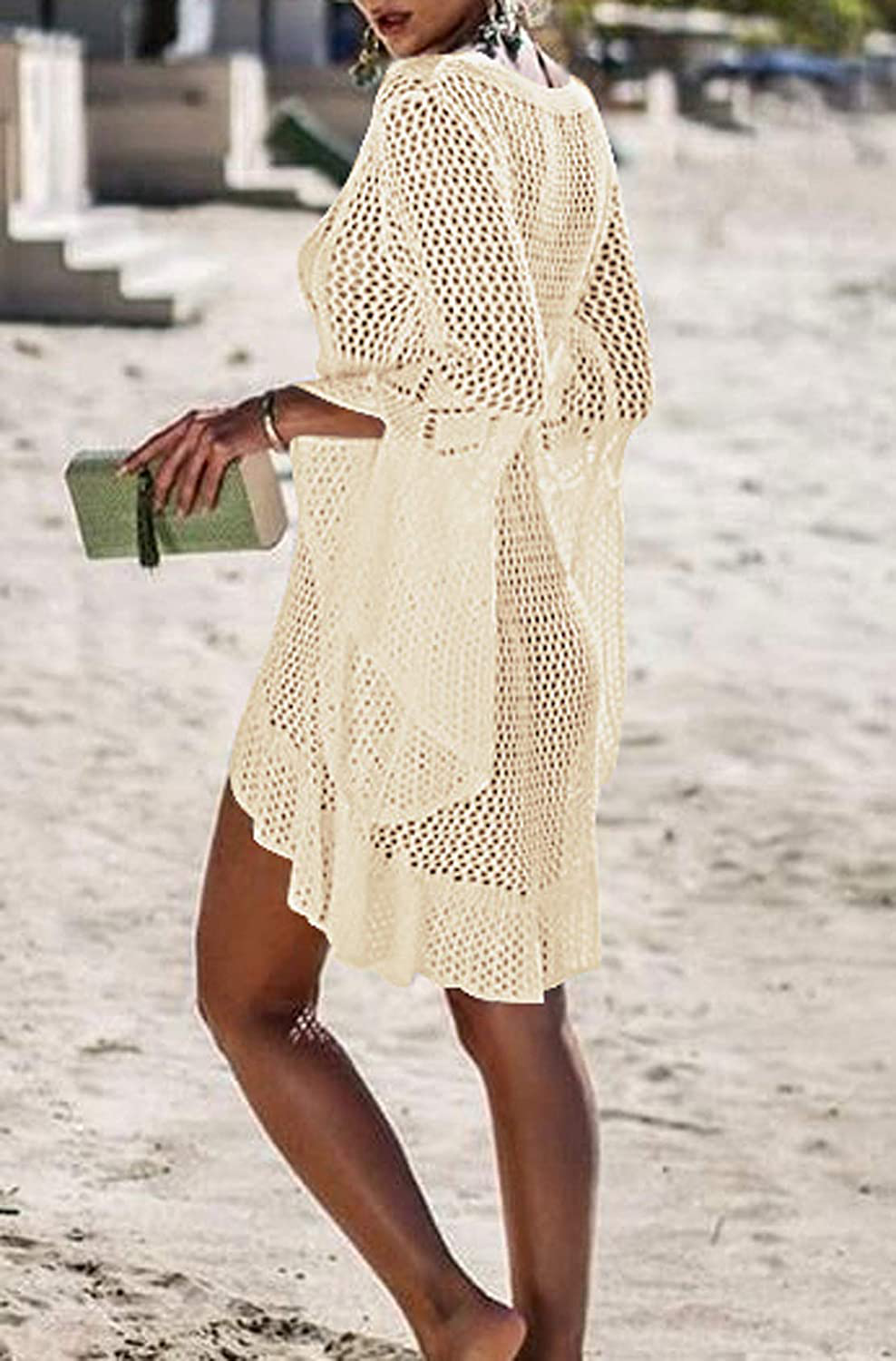 Wander Agio Beach Tops Sexy Perspective Cover Dresses Bikini Cover-Ups Net Coverups Apparel & Accessories > Clothing > Swimwear Kylie Max