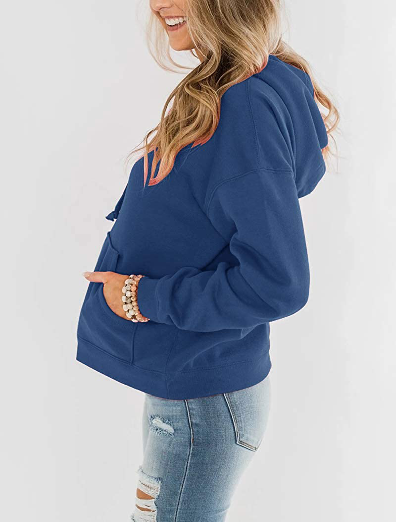 Bingerlily Women'S Casual Hoodies Long Sleeve Solid Lightweight Pullover Tops Loose Sweatshirt with Pocket Apparel & Accessories > Clothing > Activewear Kylie Max
