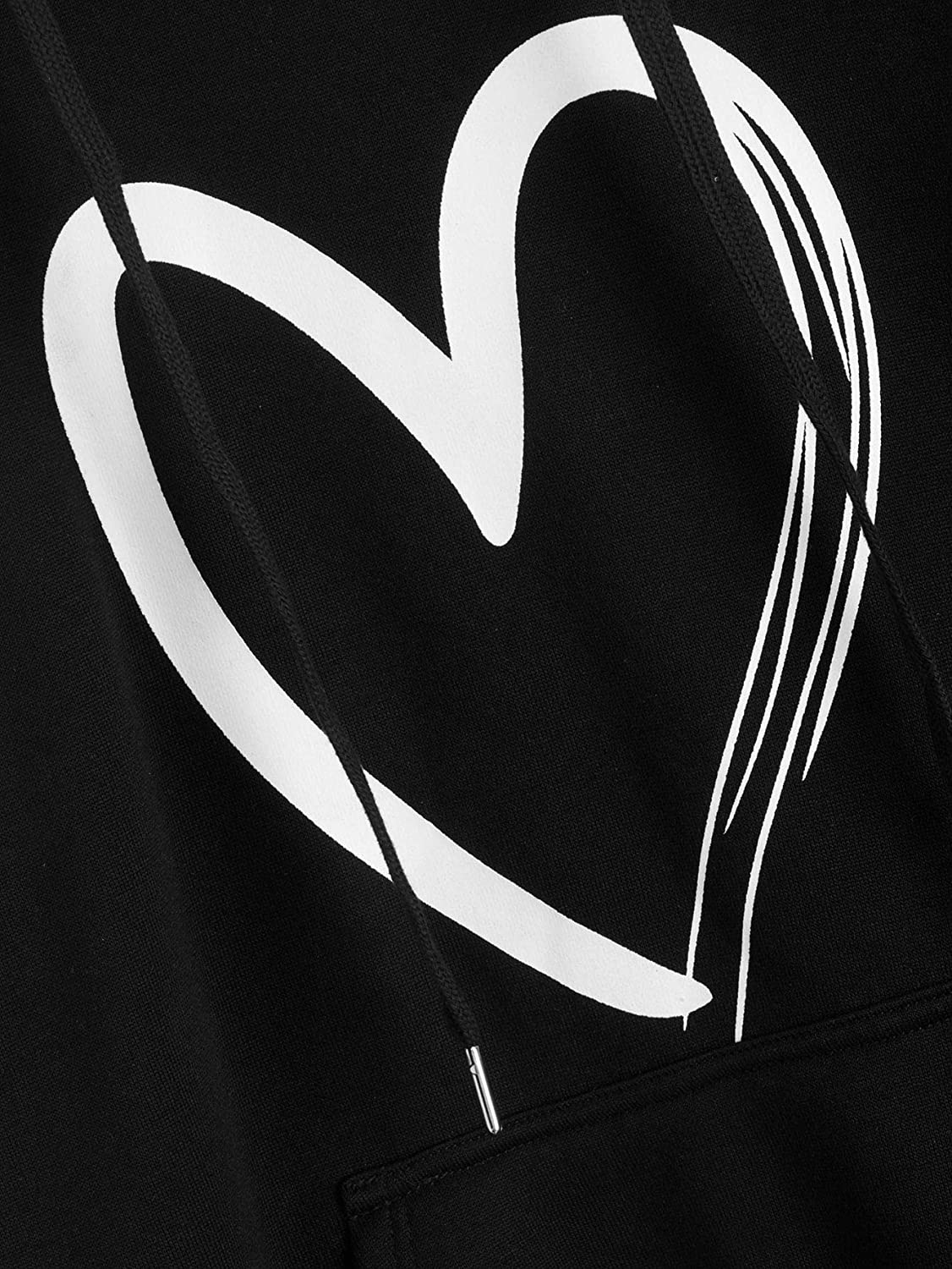 Sweatyrocks Women'S Casual Heart Print Long Sleeve Pullover Hoodie Sweatshirt Tops Apparel & Accessories > Clothing > Activewear Kylie Max