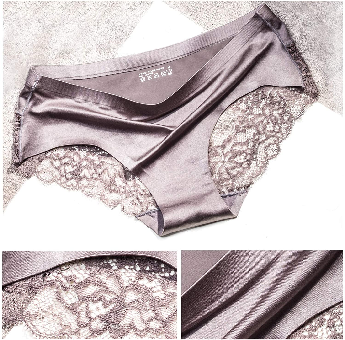 Sexy Lace Underwear for Women Frozen Silk Seamless Panties with Silky Tactile Touch 4 Pack, Assorted Colors S M L XL XXL3XL Apparel & Accessories > Clothing > Underwear & Socks > Underwear ITAYAX