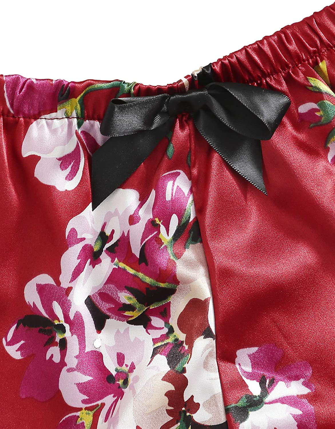 SOLY HUX Women'S Lace Sheer Cami Top with Satin Shorts Pajama Set Sleepwear Apparel & Accessories > Clothing > Sleepwear & Loungewear Kylie Max